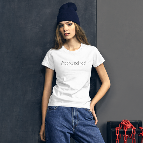 ádeuxboi - Ladies Ringspun Fashion Fit T-Shirt white/black
